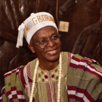 El-Rufai wearing the crown titled Gbobaniyi of Ijebu Land