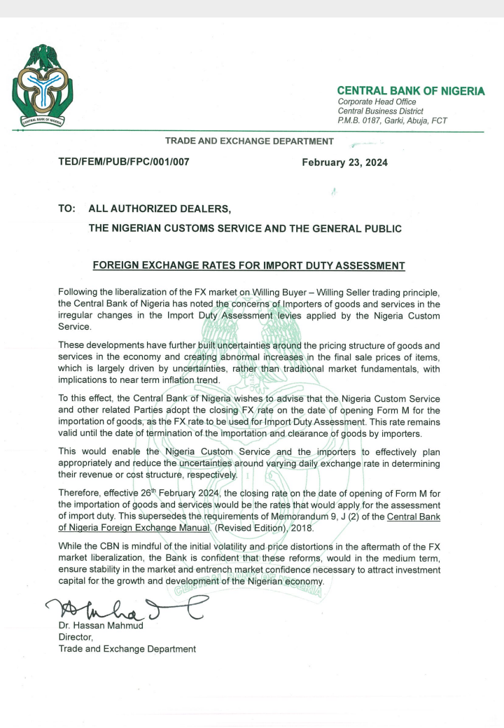 CBN Form M