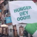 Hanks Anuku, stormed the streets yesterday to stage a one-man protest