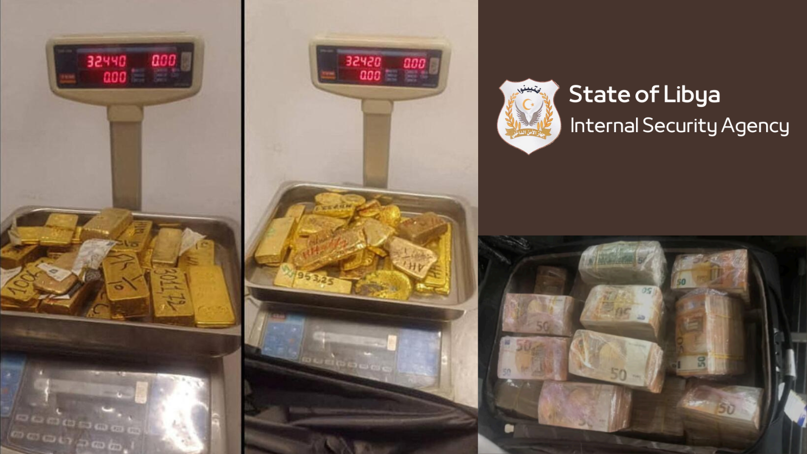 Libya Thwarts Gold Smuggling Operation Worth $8.4M, Seized €1.5M Cash