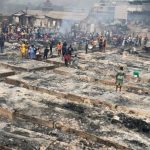 Ghana market on fire