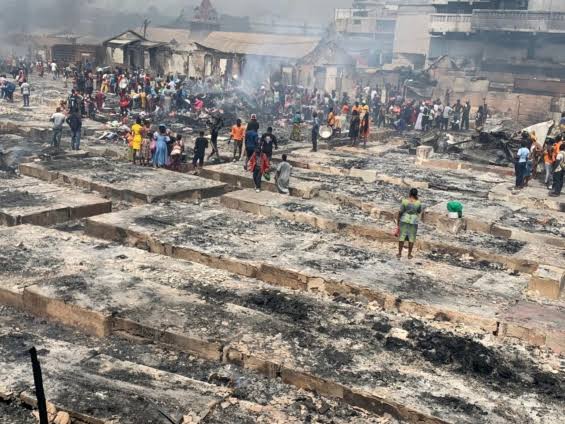 Ghana market on fire