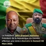 Ghanaian President Mahama to visit Mali