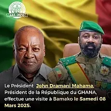 Ghanaian President Mahama to visit Mali